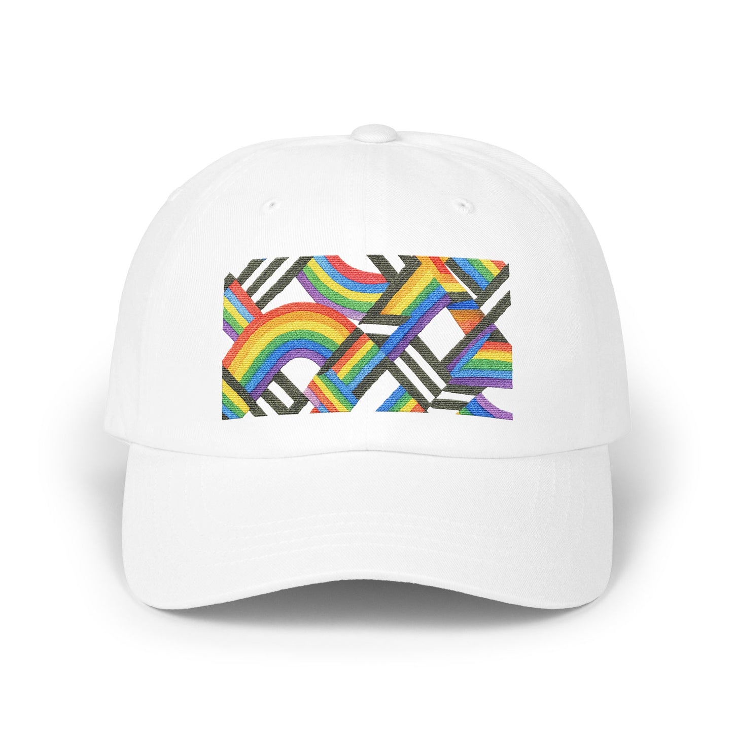 Rainbow Geometric Design on White Hat product