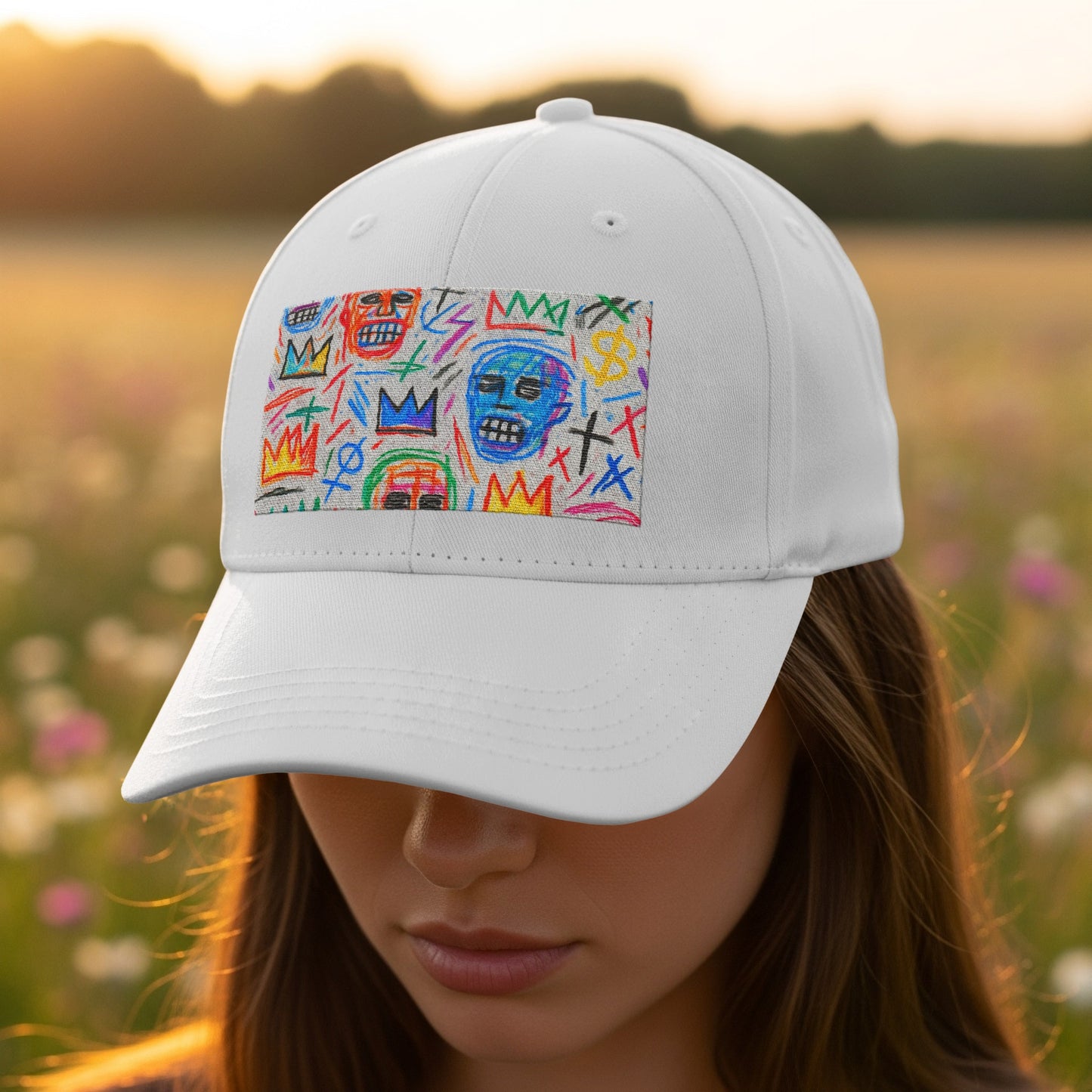 Vibrant Abstract Art Design White Baseball Cap product
