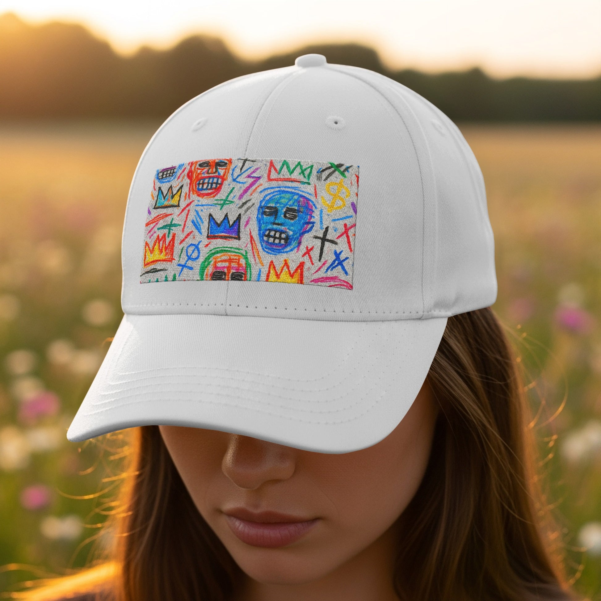 Vibrant Abstract Art Design White Baseball Cap product