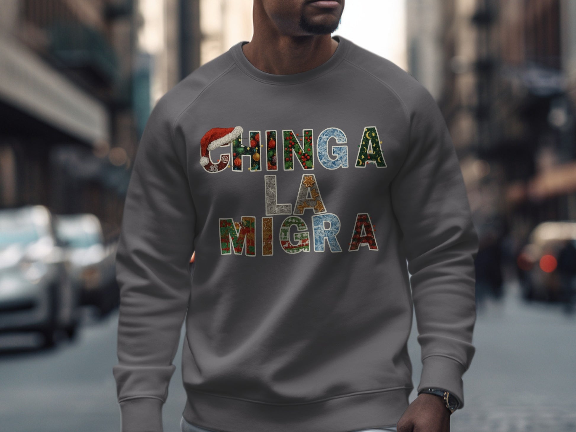Festive Anti-Authority Slogan Holiday Sweatshirt
