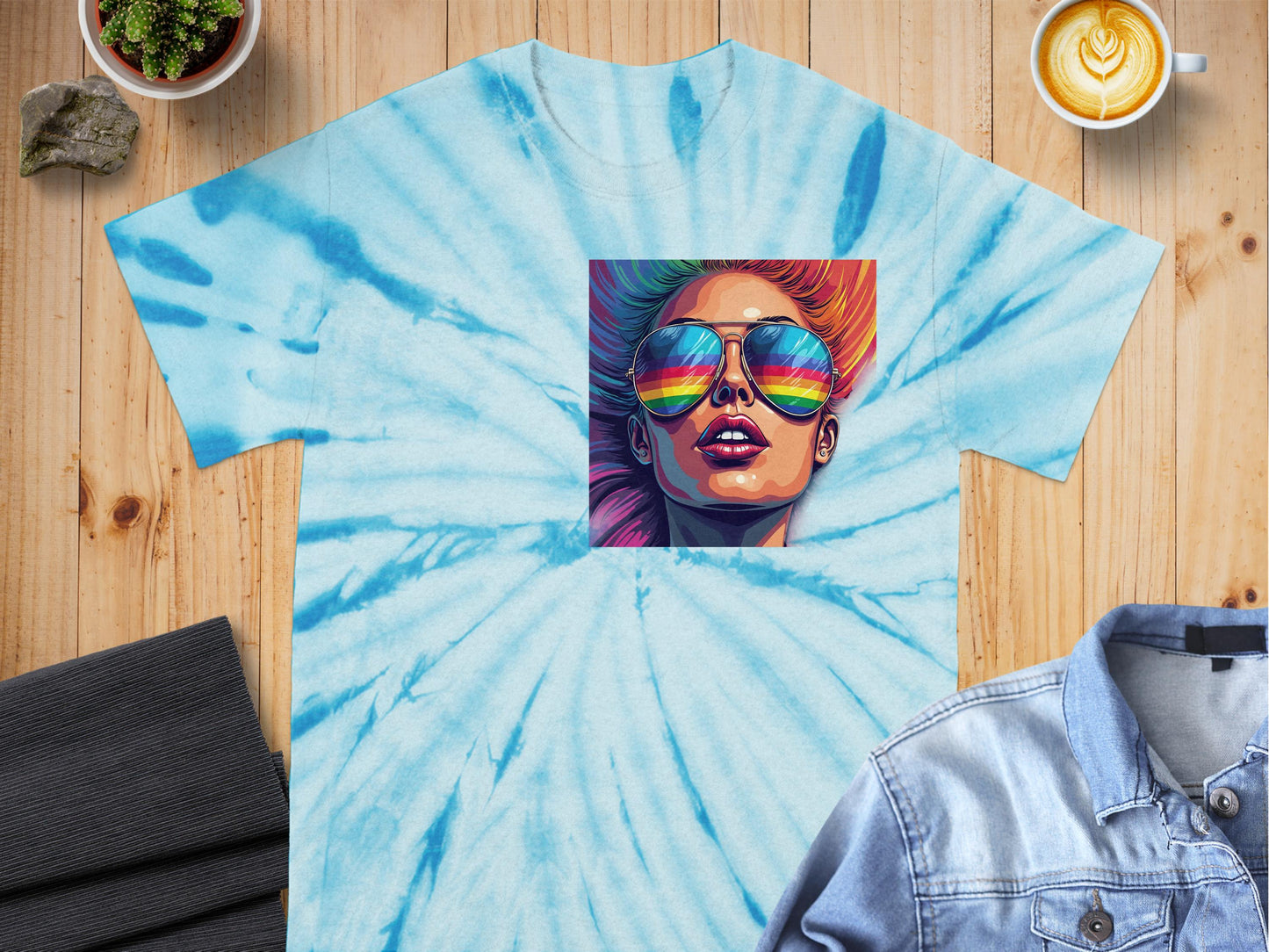 Colorful Artistic Face with Sunglasses T-shirt product type