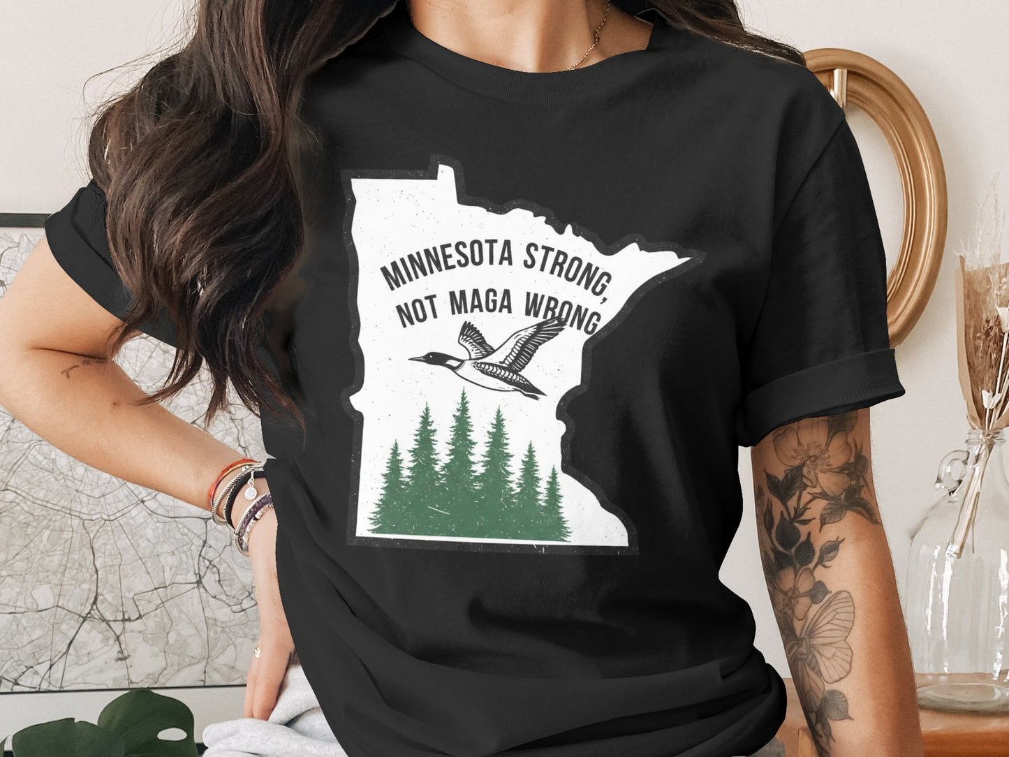 Minnesota Strong Not MAGA Wrong Unique Graphic Shirt Product