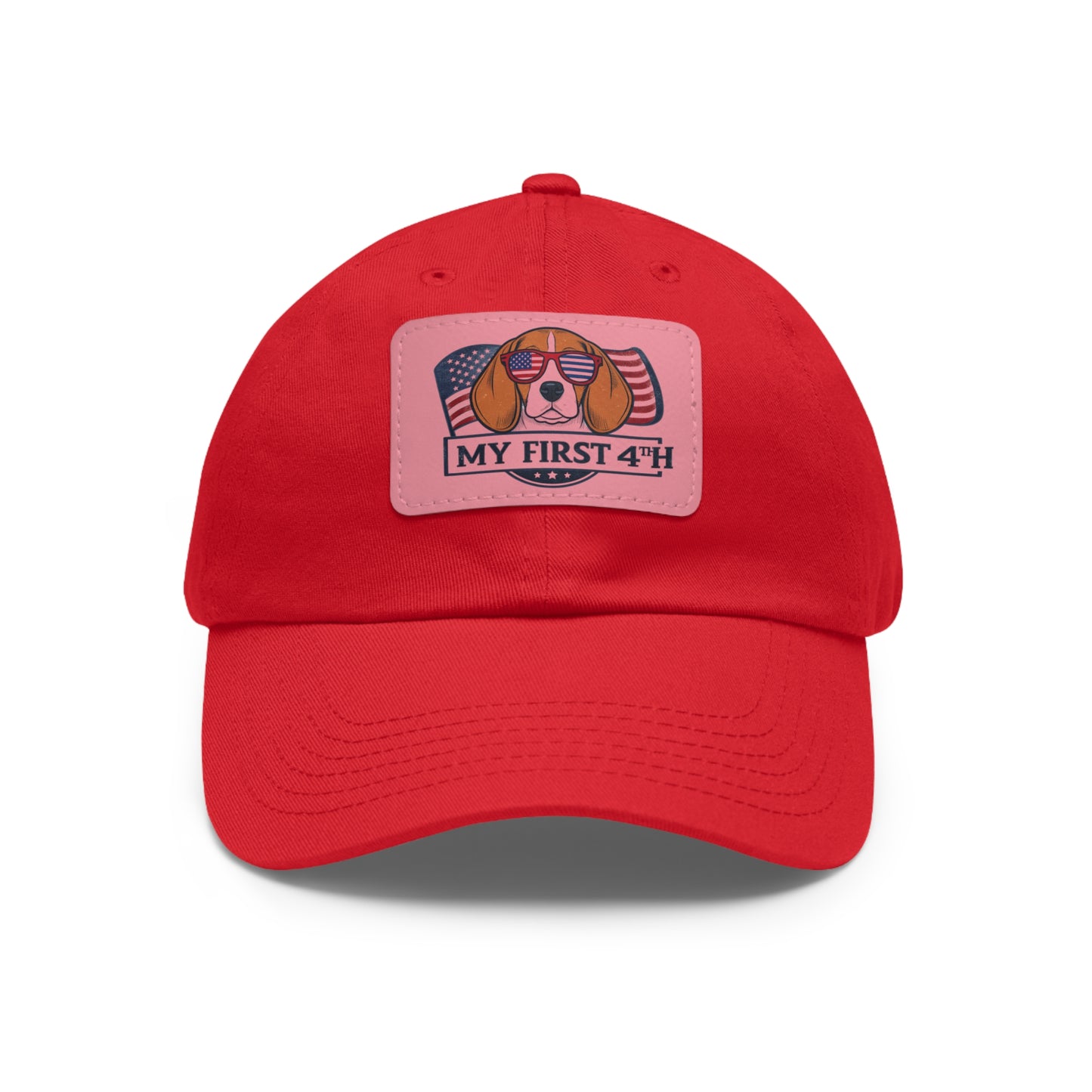 4th of July Dad Hat with Leather Patch (Rectangle)