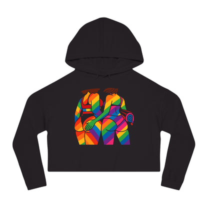 Pride Crop Top Colorful Women’s Cropped Hooded Sweatshirt - Embrace Diversity Design