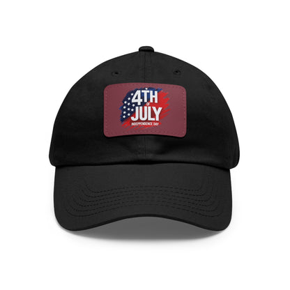 Patriotic Dad Hat with Leather Patch | 4th of July
