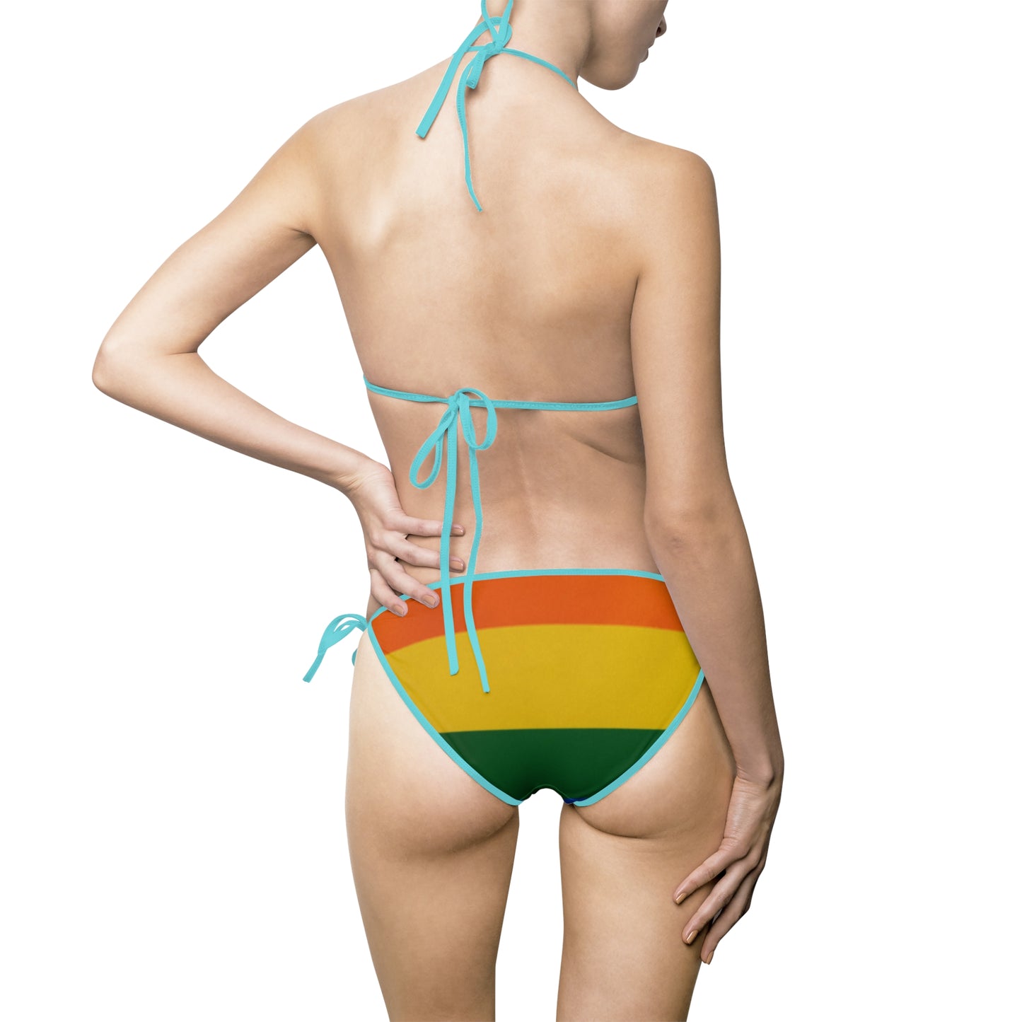 Rainbow Pride Women's Bikini Swimsuit | Vibrant AOP Swimwear | Summer Beachwear | LGBTQ+ Celebration | Fun Pool Party Outfit