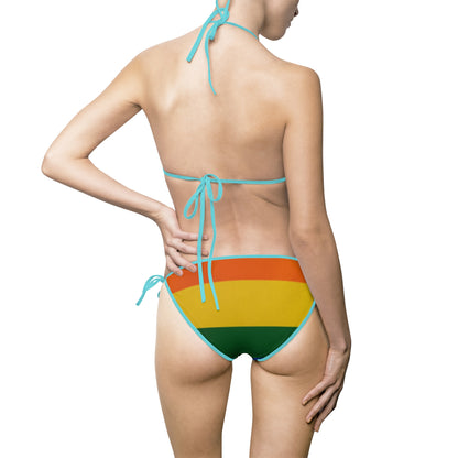 Rainbow Pride Women's Bikini Swimsuit | Vibrant AOP Swimwear | Summer Beachwear | LGBTQ+ Celebration | Fun Pool Party Outfit