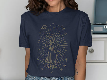 Celestial Virgin Mary Graphic T-Shirt women's product type