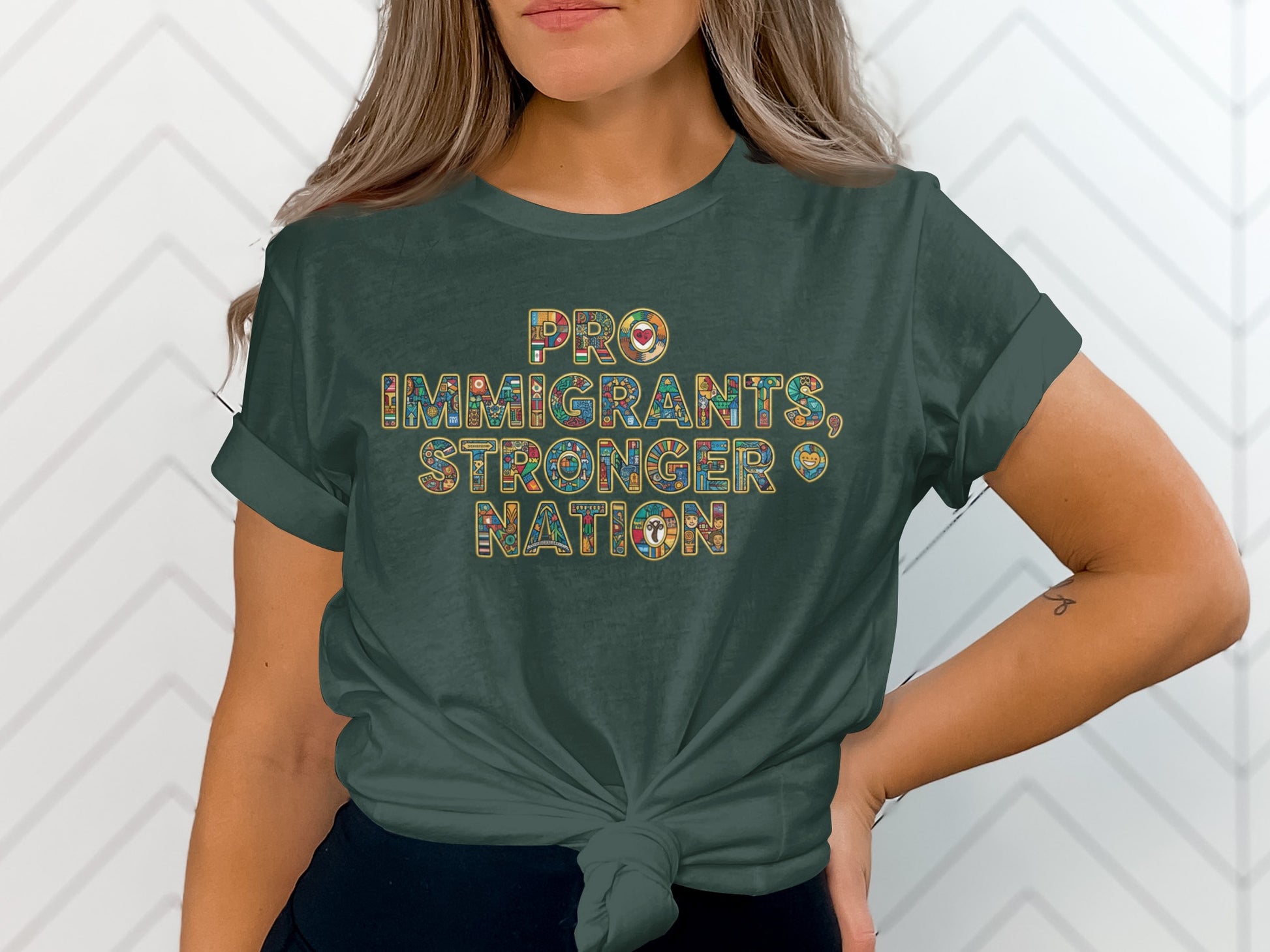 Pro Immigrants Stronger Nation Graphic Tee