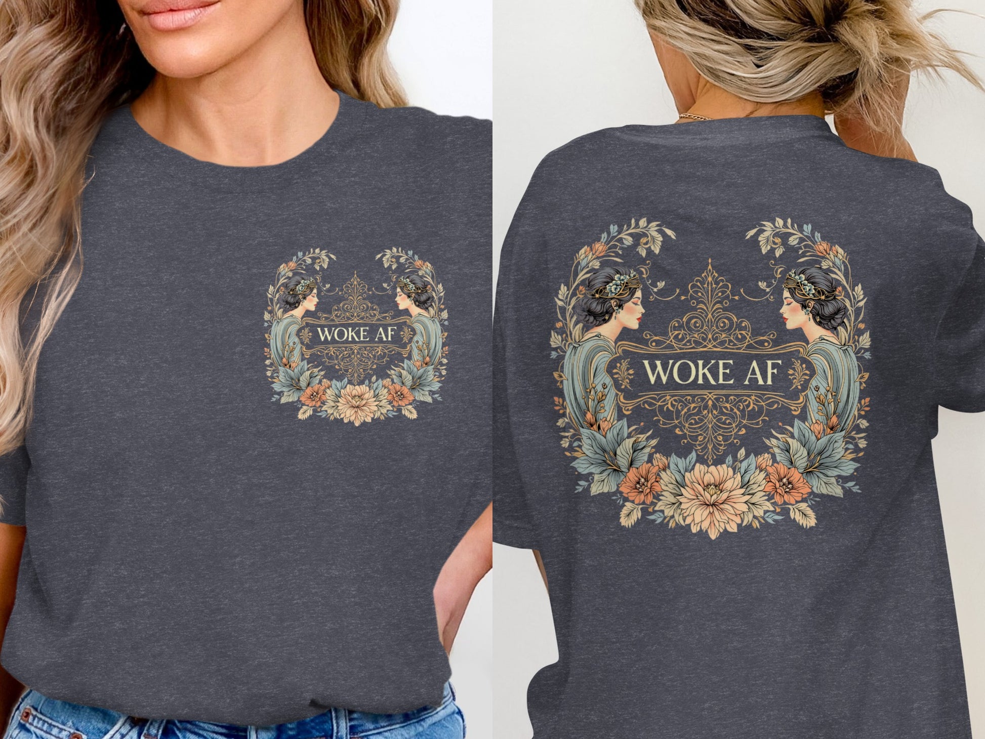 Woke AF Stylish Graphic Tee with Artistic Design