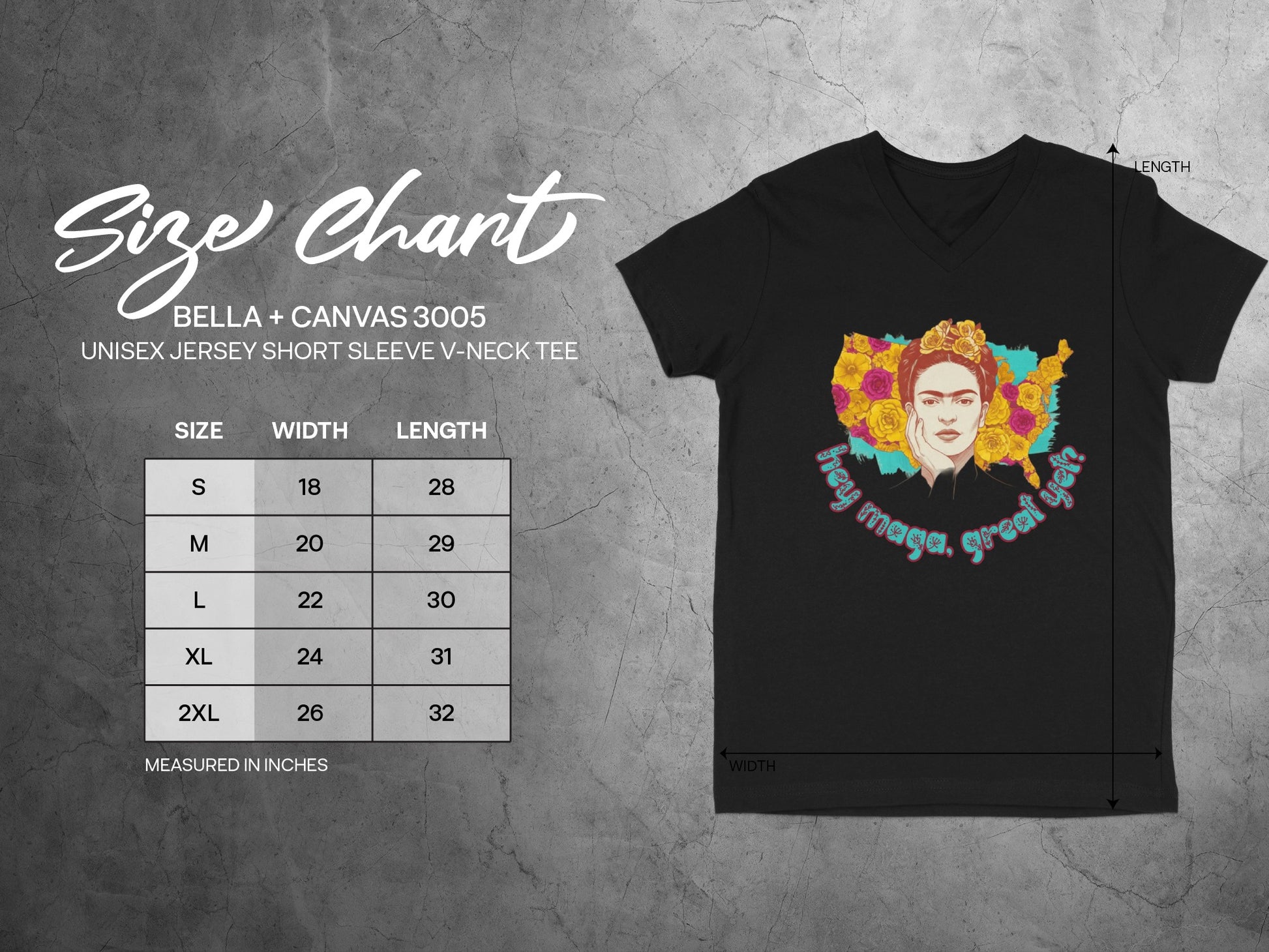 Frida Kahlo Inspired Graphic V-Neck Tee Product