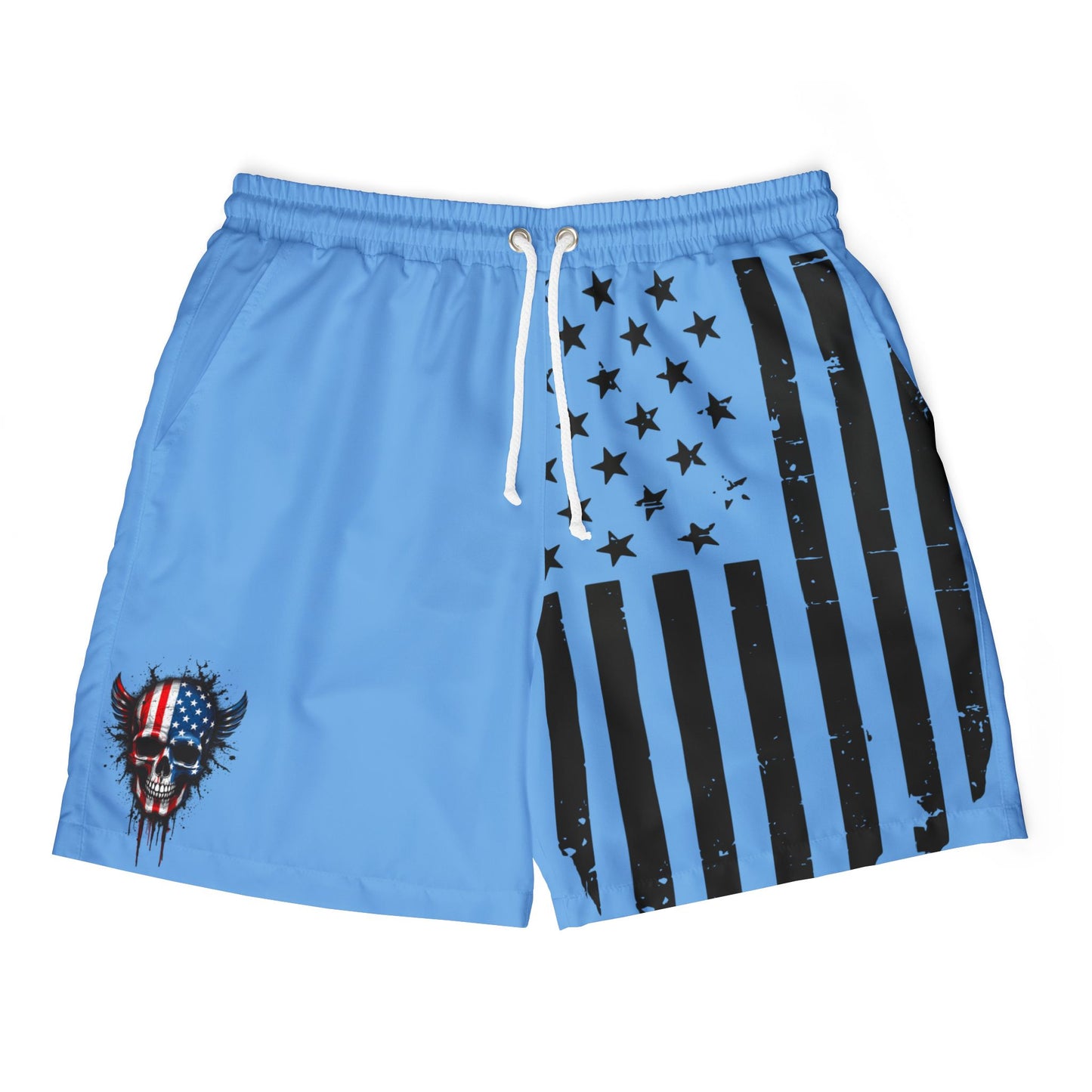Patriotic Swim Shorts, 4th of July Swimwear, Unisex Beach Shorts, Fireworks Swim Trunks, Summer Pool Wear, Holiday Swim Attire