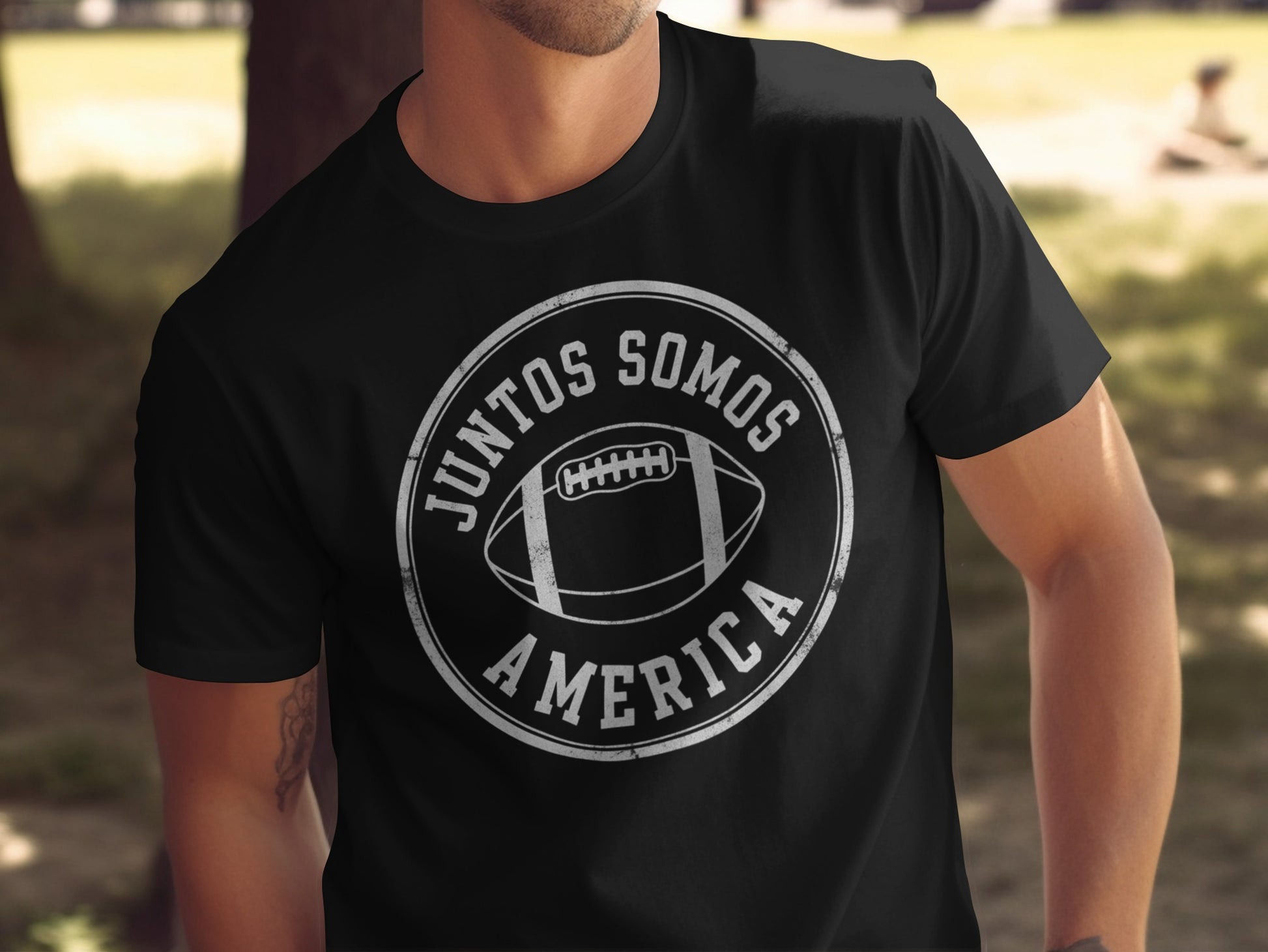 Juntos Somos America Football Graphic T-Shirt