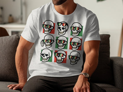 Skull Faces with Sunglasses Artwork Graphic T-Shirt product