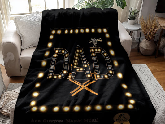 'Dad Illuminated Marquee Sign Personalized Blanket product'