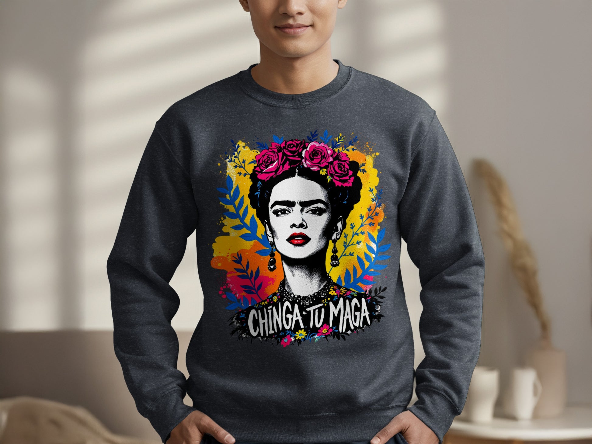 Vibrant Frida Kahlo Art Print Sweatshirt Top product type