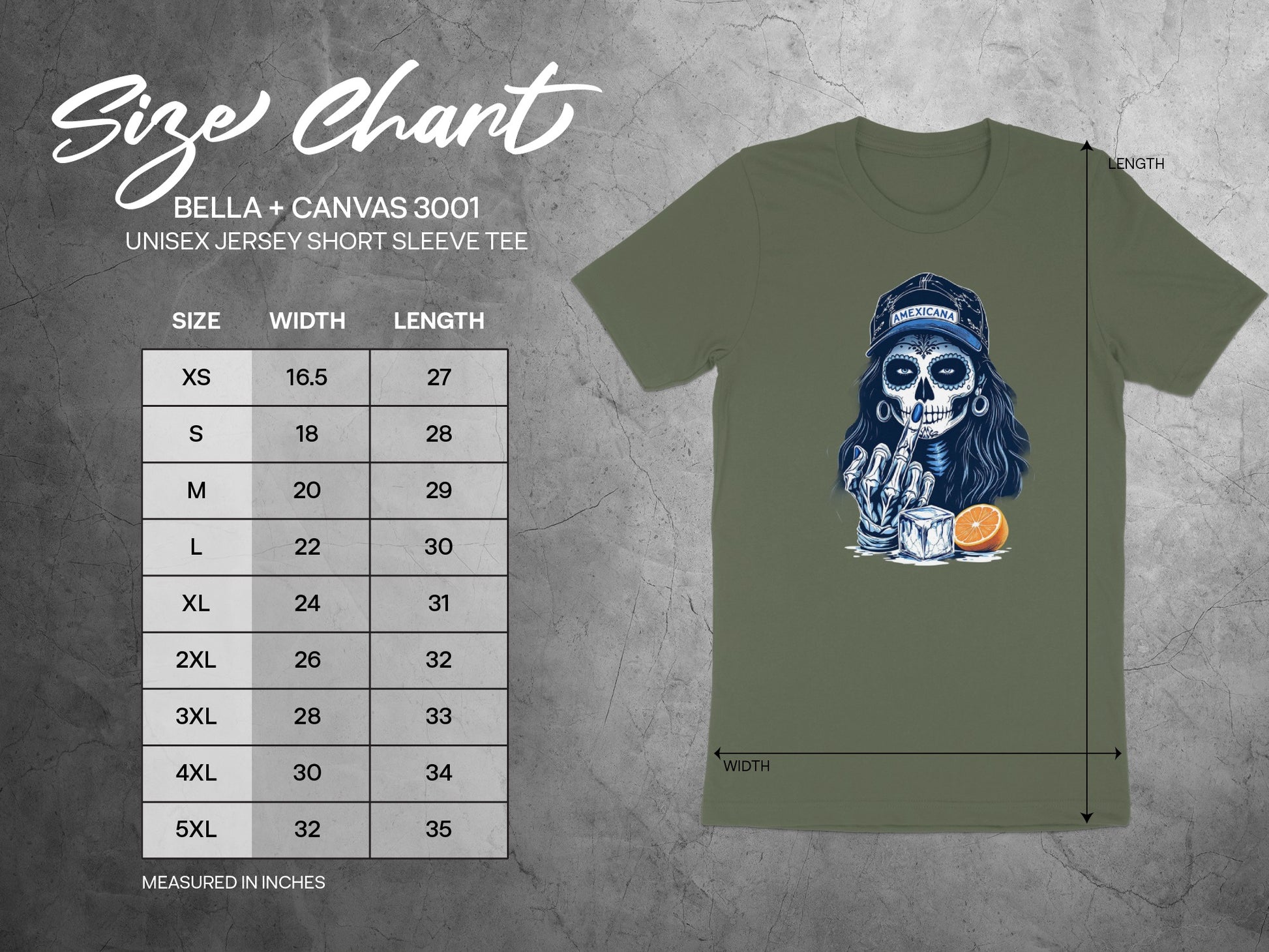 Skull Face Graphic Tee Bella Canvas Short Sleeve Shirt