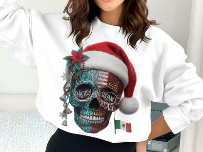 Merry Resistance To All Santa Skull Sweatshirt