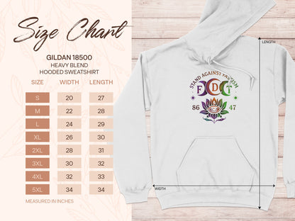 Stand Against Fear Flower Design Hooded Sweatshirt product type