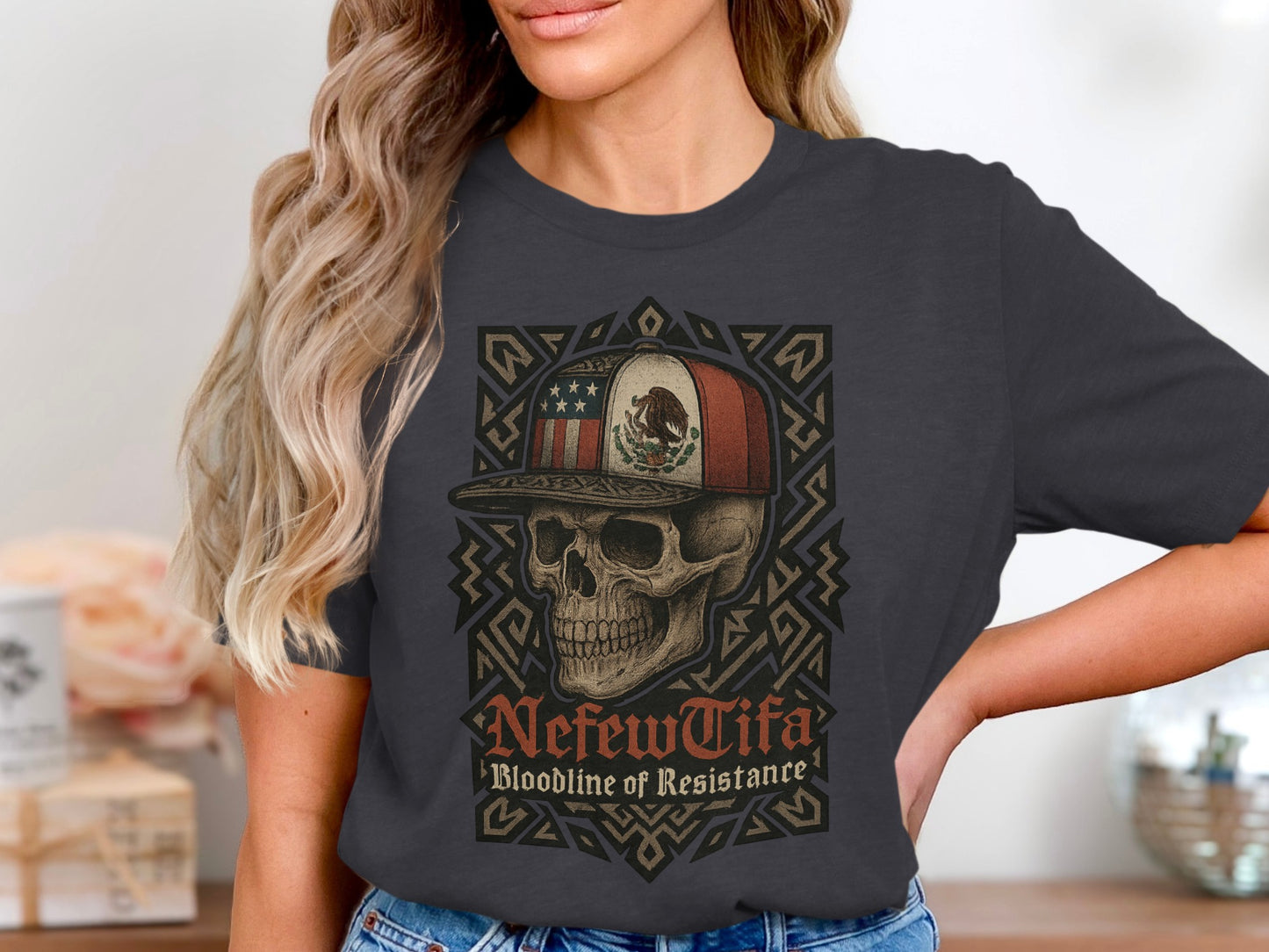 Skull with Hat Design Nostalgic Graphic Tee