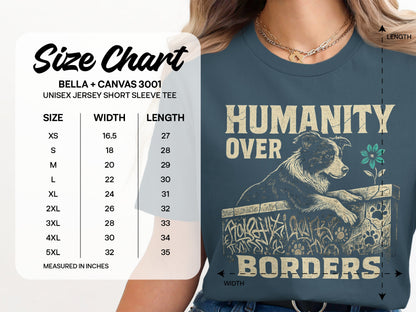 Humanity Over Borders Graphic T-shirt Unisex Tee