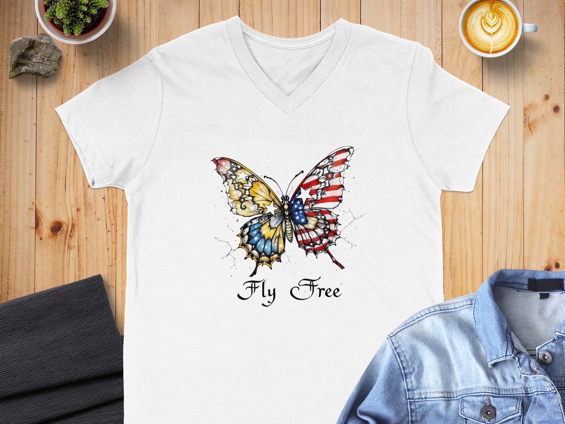 Fly Free Butterfly Art T-Shirt Unique Fashion product