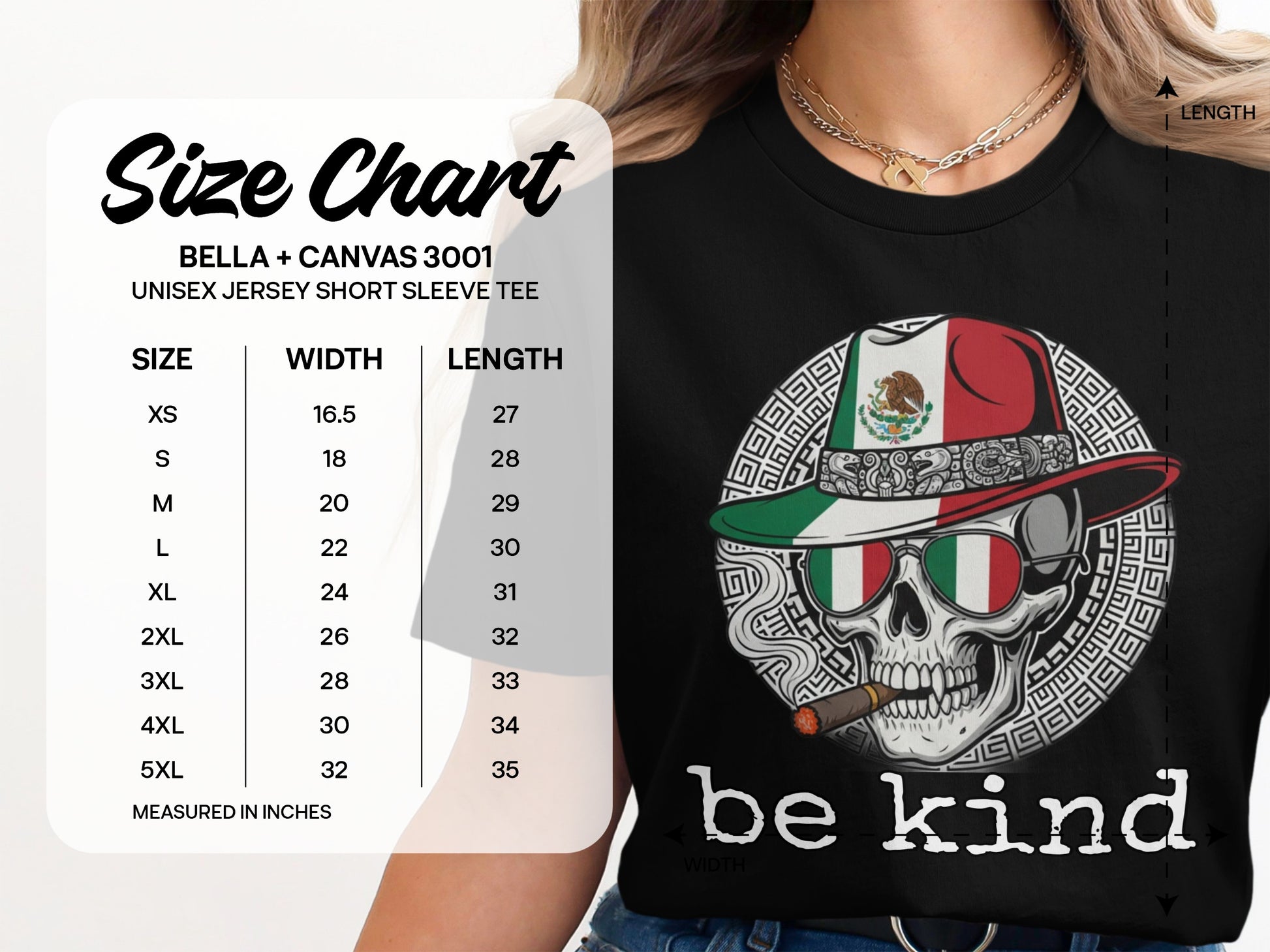 Be Kind Skull with Hat Graphic Tee