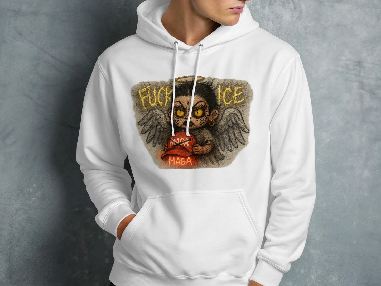 Unique Punk Angel Design Hooded Sweatshirt product