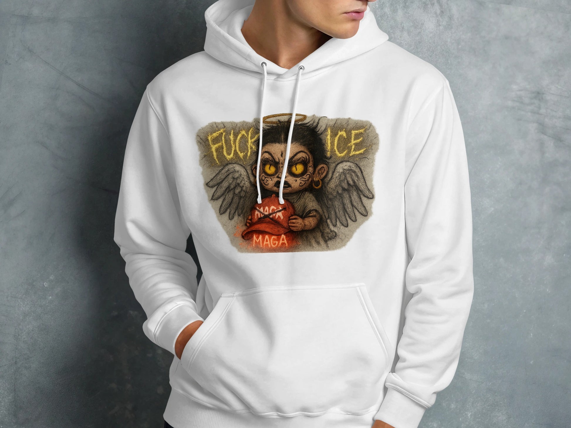 Unique Punk Angel Design Hooded Sweatshirt product