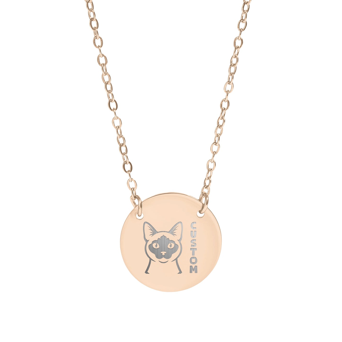 Custom Cat Silhouette Personalized Necklace Option