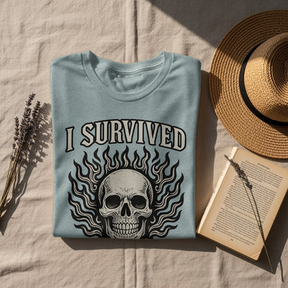 I Survived Skull Graphic Unisex Shirt Product