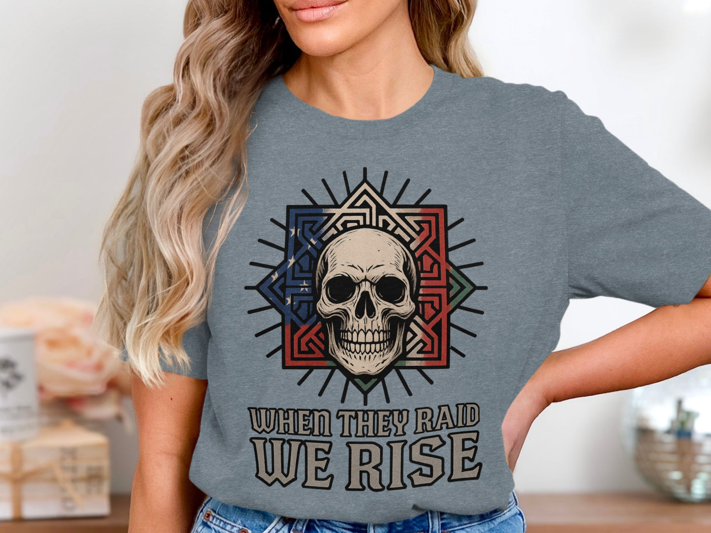 When They Raid We Rise Skull Graphic T-Shirt