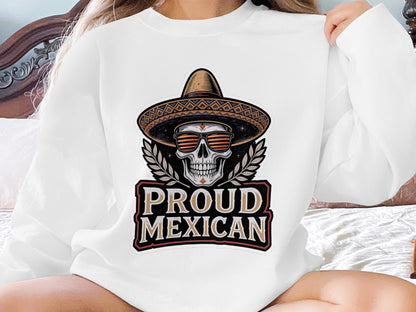 Proud Mexican Skull Print Sweatshirt product