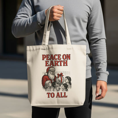 Peace On Earth To All Santa Claus Tote Bag