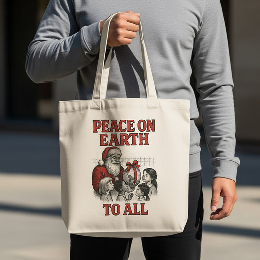 Peace On Earth To All Santa Claus Tote Bag