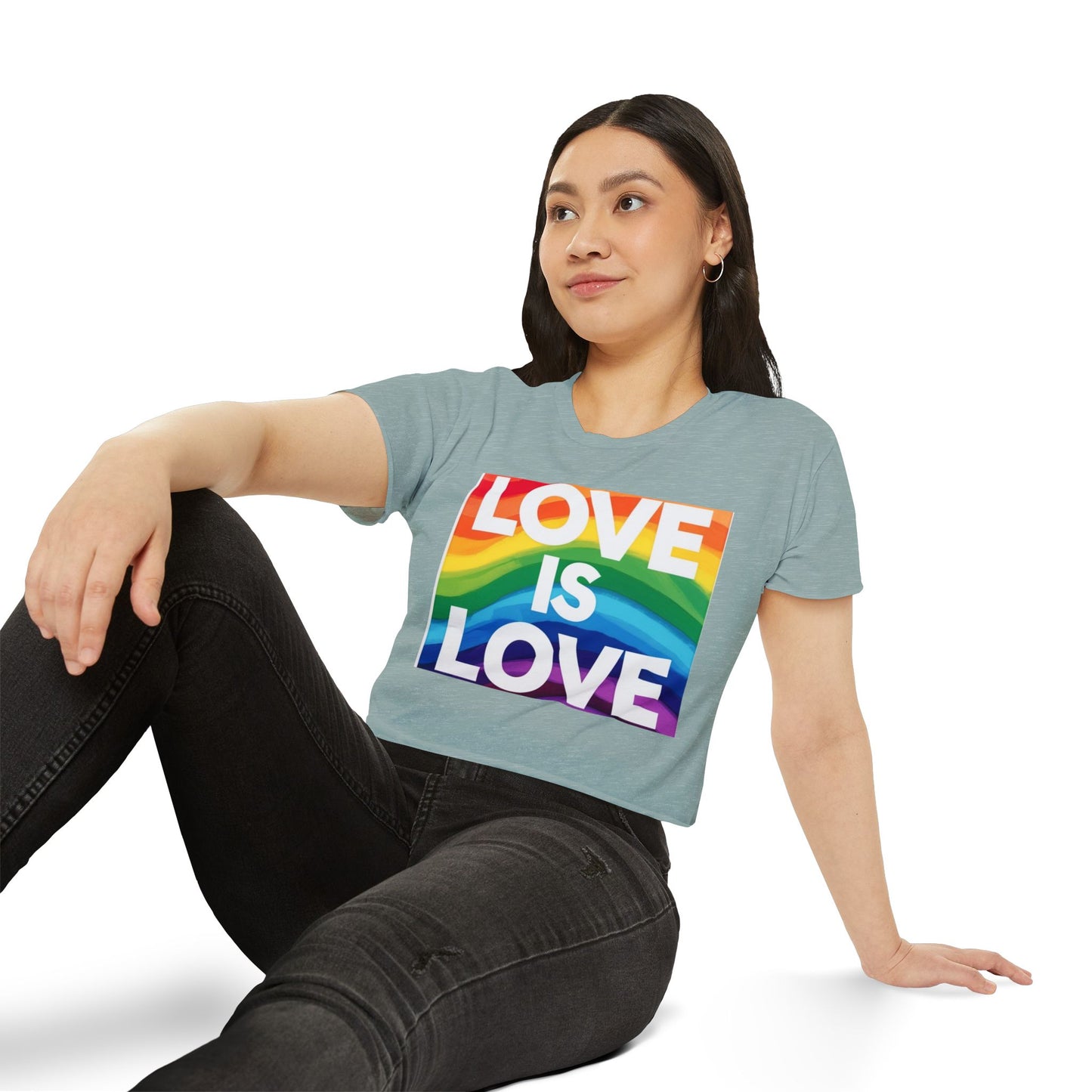 Pride corp top Rainbow Love is Love Crop Top for Festivals
