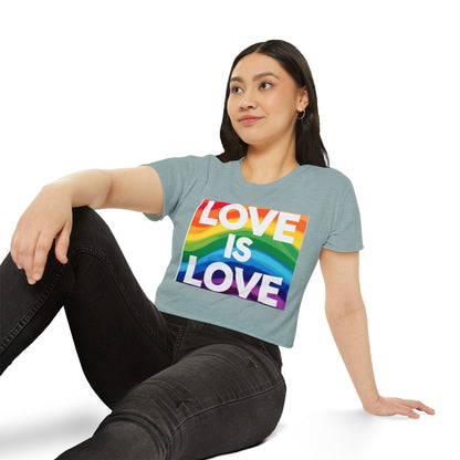 Pride corp top Rainbow Love is Love Crop Top for Festivals