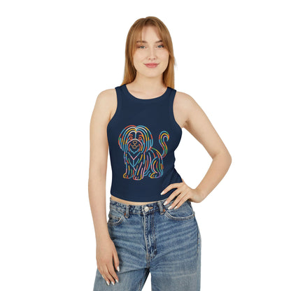 Pride tank top Colorful Dog Print Women's Micro Rib Racer Tank Top
