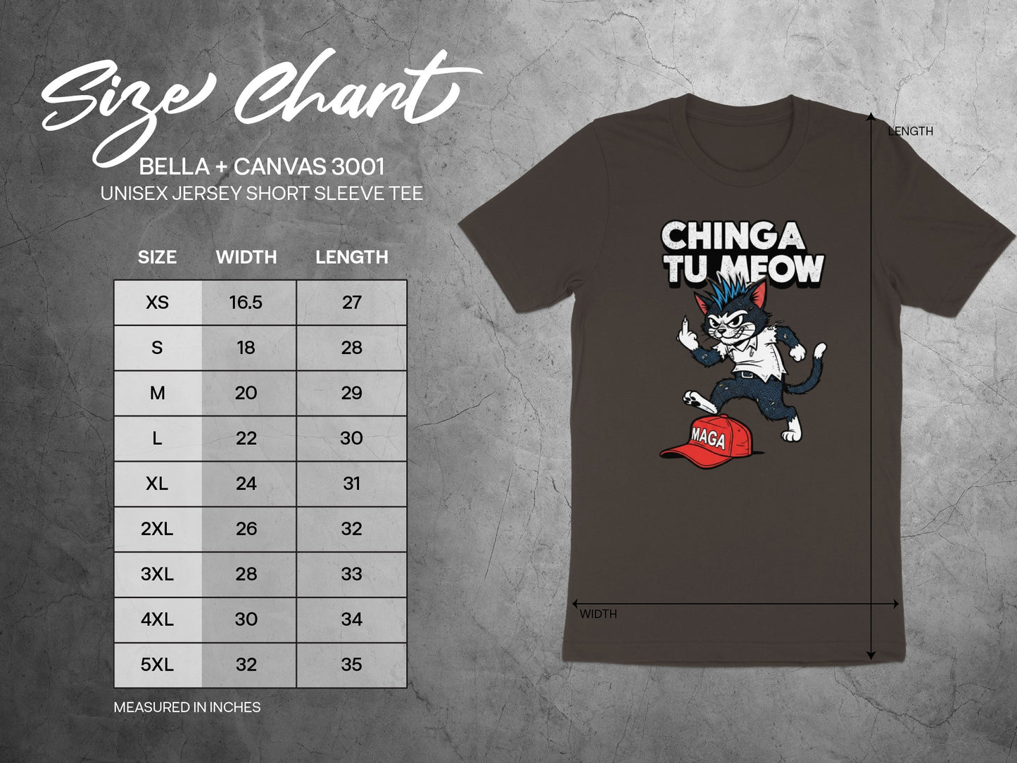Chinga Tu Meow MAGA Bella Canvas Unisex Tee product type