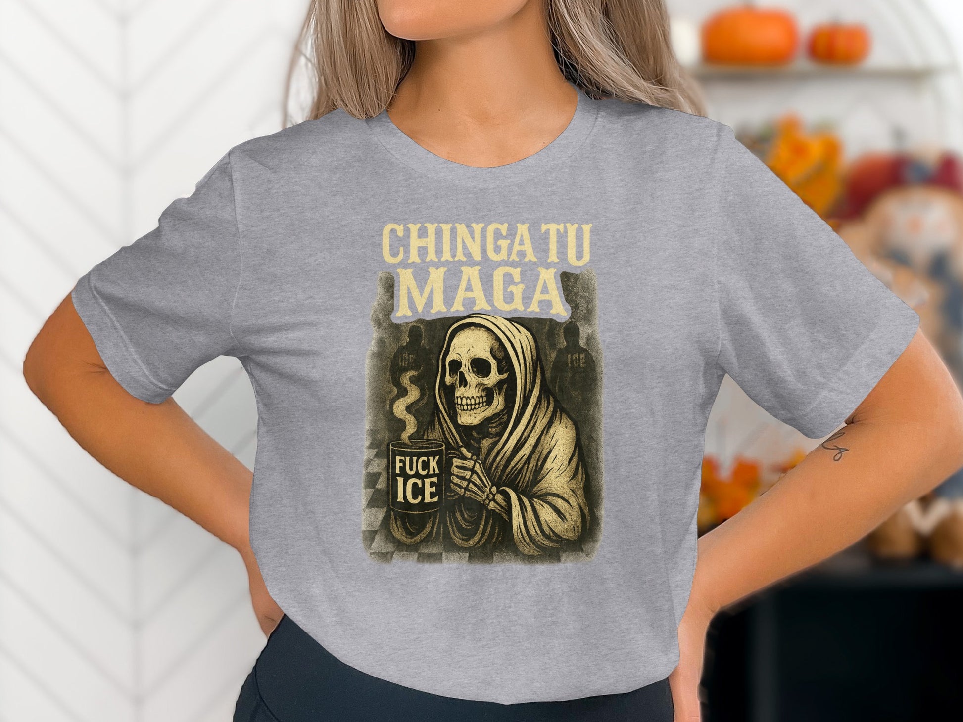 CHINGA TU MAGA Fuck ICE Graphic Tee Shirt