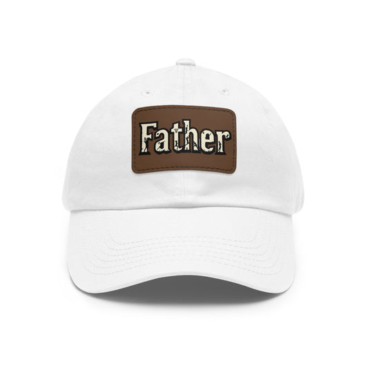Father Leather Patch Dad Hat - Casual Cap for Dads