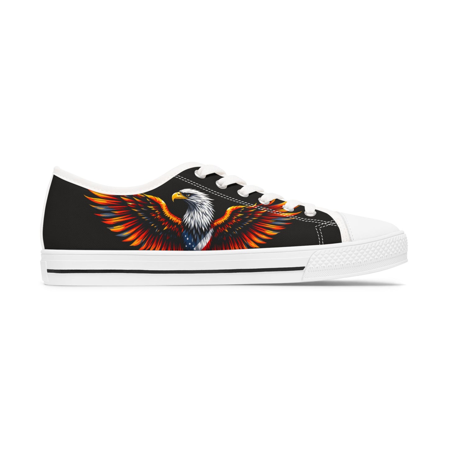 Bold Eagle Women's Low Top Sneakers, Casual Sneakers, Art Sneakers, Summer Footwear, Eagle Design Sneakers, Unique Women's Shoes