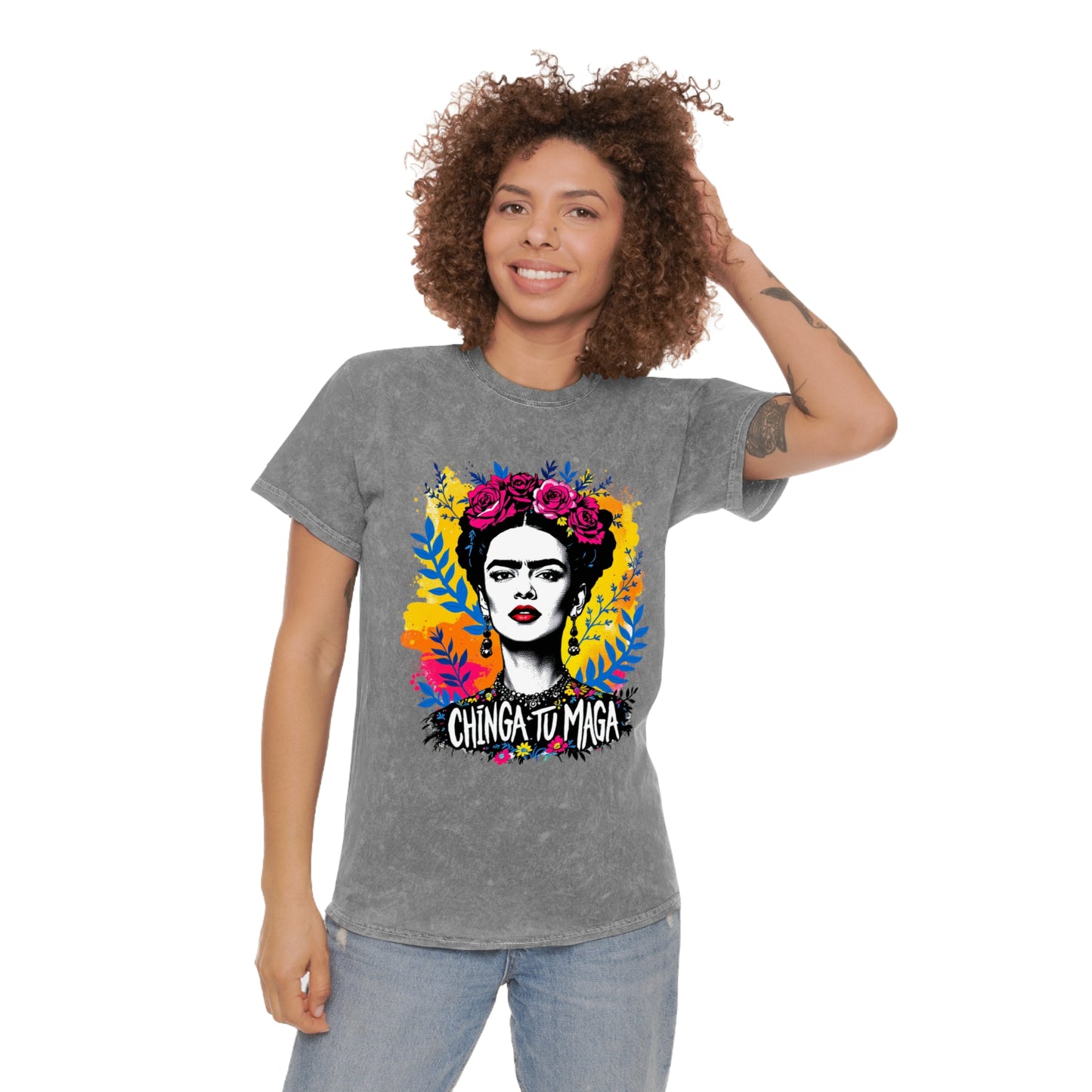Frida Kahlo Against vintage Tee — USA Made Mineral Wash Graphic T-Shirt