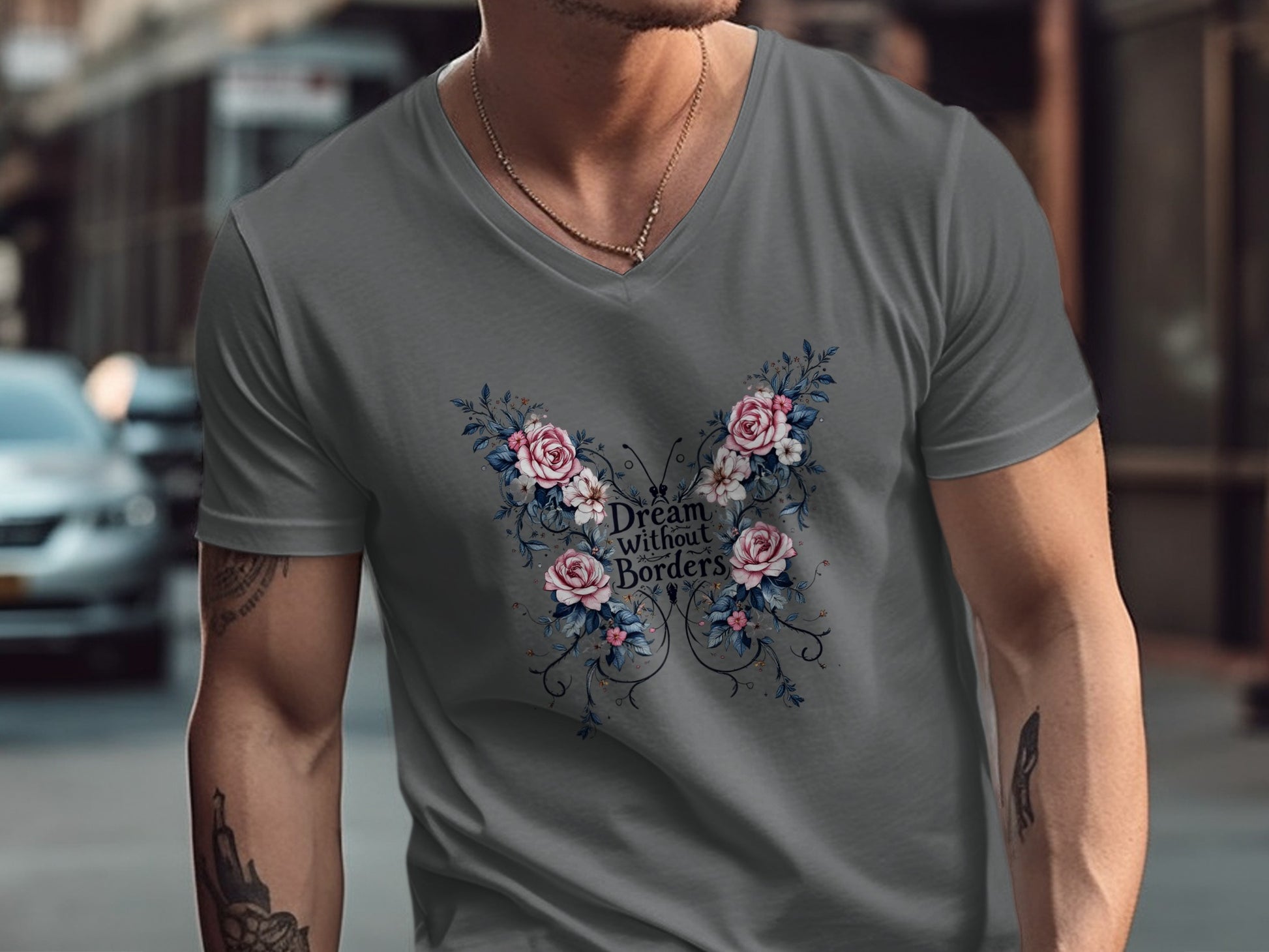 Dream Without Borders Butterfly Design T-Shirt product