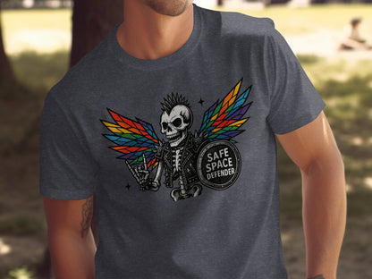 Safe Space Defender Skeleton Punk Wings T-shirt product