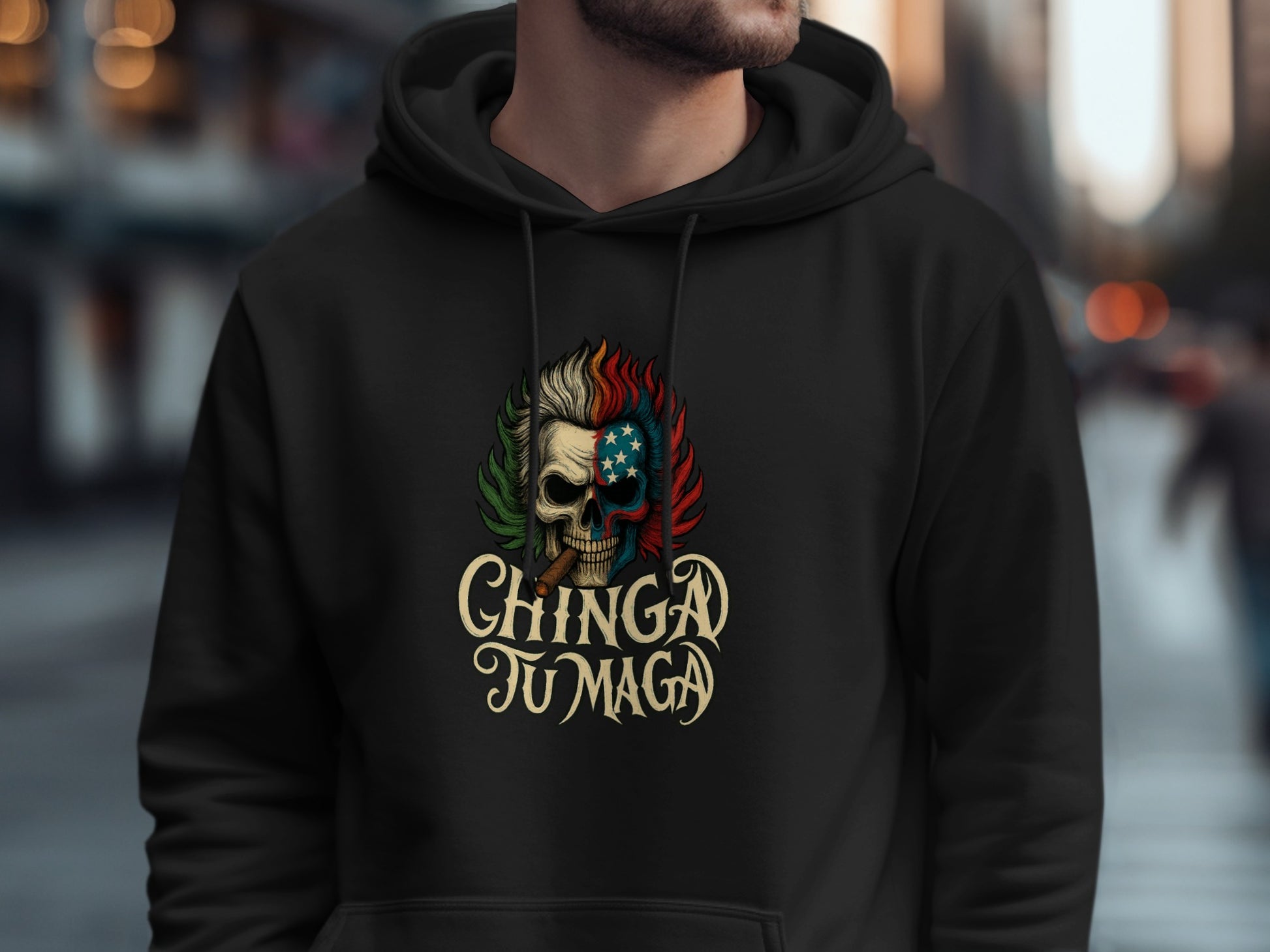 Chinga Tu Maga Skull Graphic Design Hoodie product