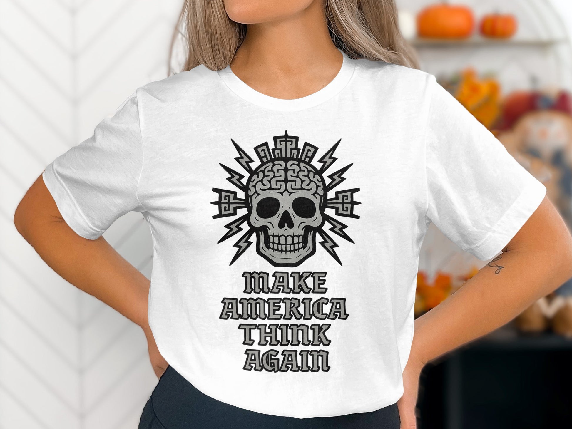 Make America Think Again Skull T-shirt