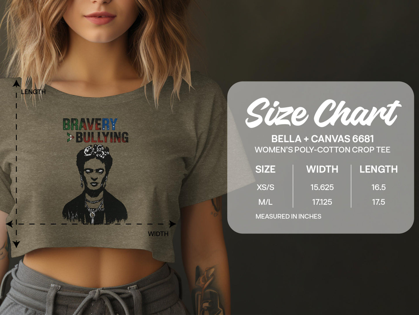 Bravery Over Bullying Women's Poly-Cotton Crop Tee product type