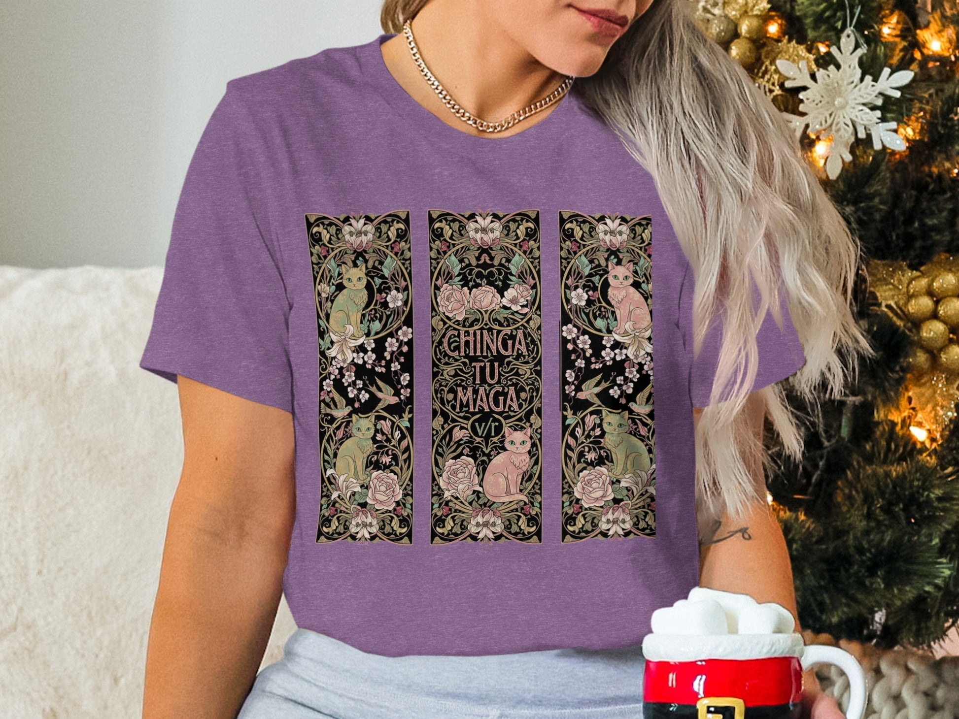 Chinga Tu Maga Colorful Patterned Graphic Tee
