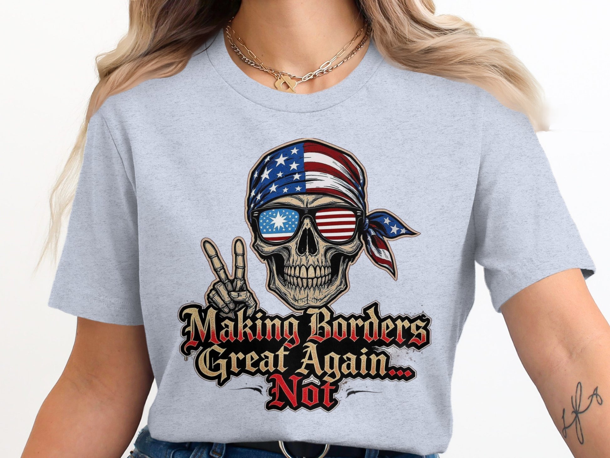 Making Borders Great Again Skull Graphic T-shirt product